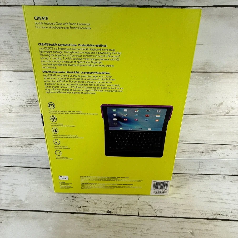 Logitech CREATE Backlit Keyboard Case for iPad Pro 12.9 Purple 920-007894 Logi